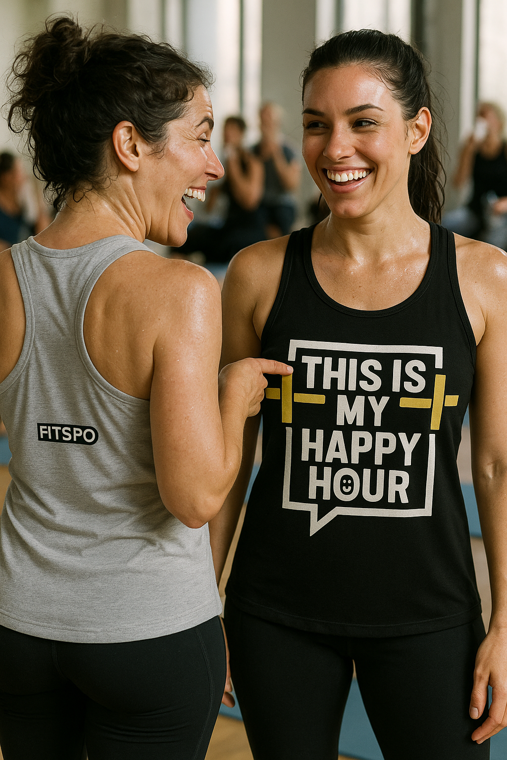 This Is My Happy Hour • Women’s Fitted Racerback Tank Top by Fitspo Threads
