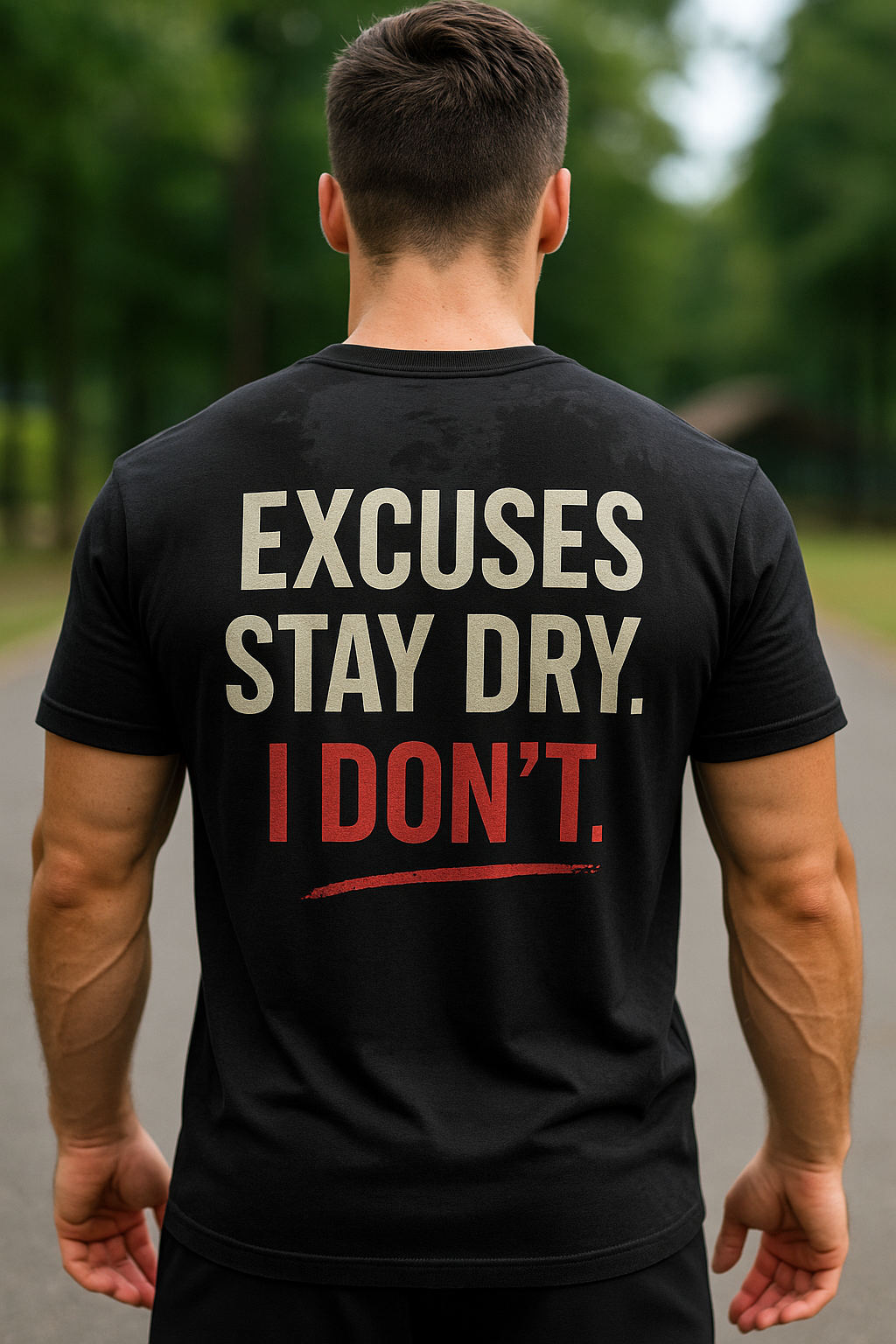 Excuses Stay Dry. I Don’t • Unisex Wicking Performance T-Shirt by Fitspo Threads
