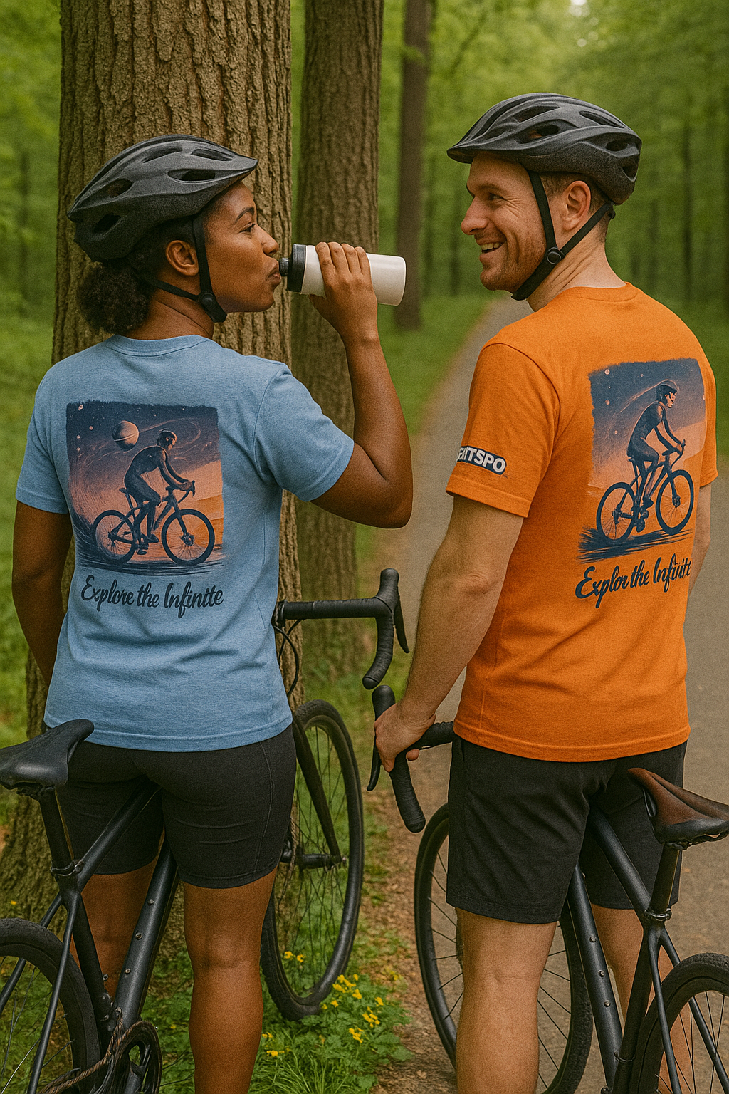 Explore the Infinite • Unisex DryBlend® Cycling T-Shirt by Fitspo Threads