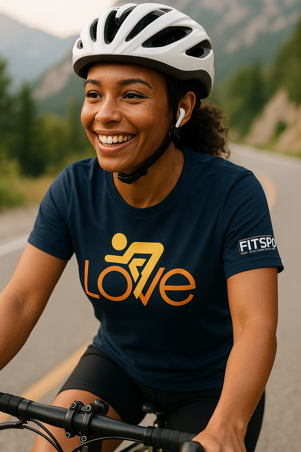 Love Cycling • Women’s Semi-Fitted T-Shirt by Fitspo Threads