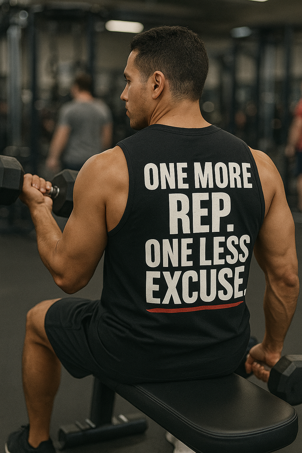 One More Rep. One Less Excuse. • Fitspo Threads Sleeveless Shirt