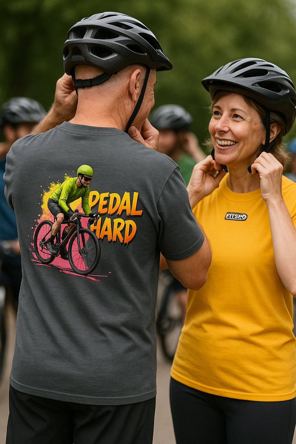 Pedal Hard • Unisex Wicking Cycling T-Shirt by Fitspo Threads
