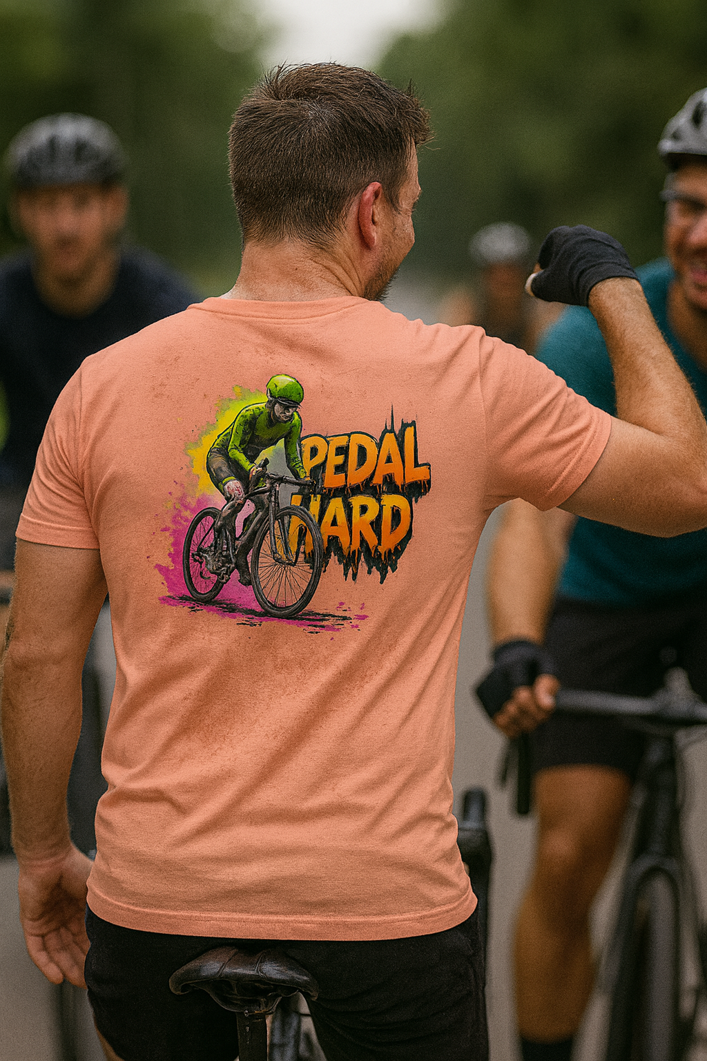 Pedal Hard • Unisex Wicking Cycling T-Shirt by Fitspo Threads